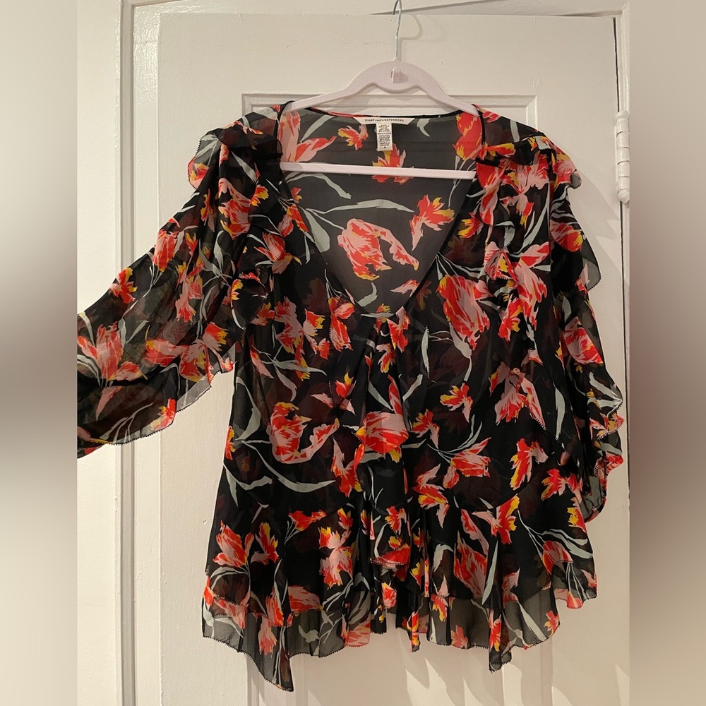 DIANEvonFURSTENBERG sheer floral top